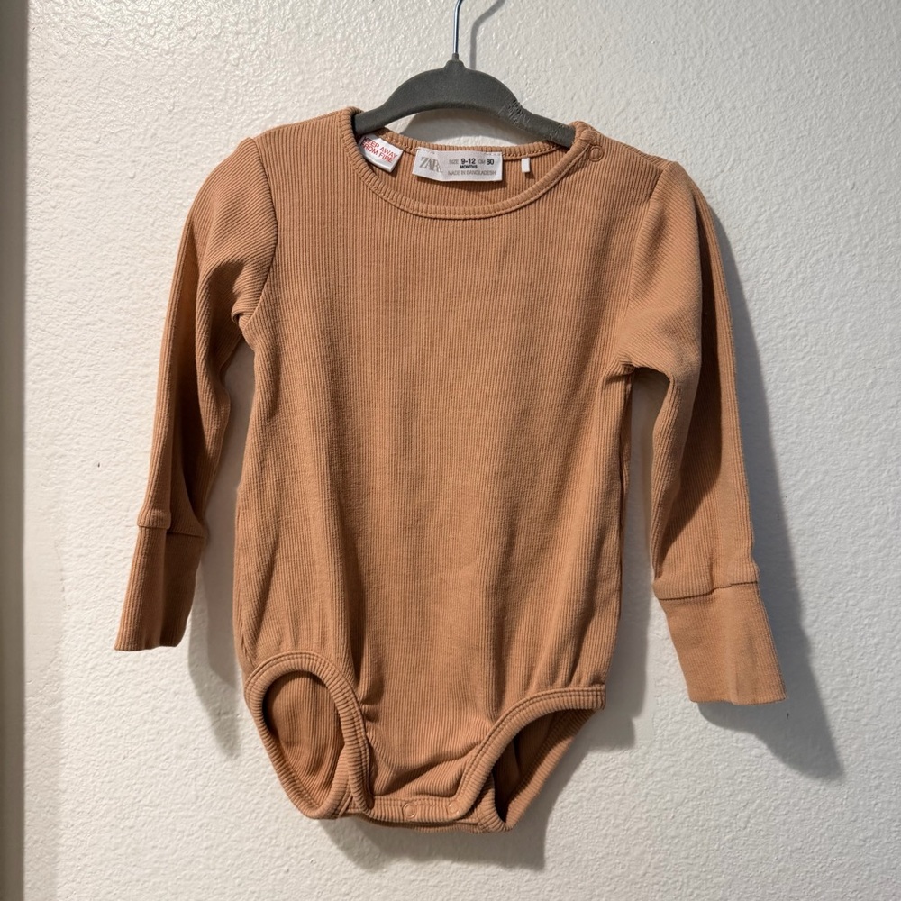 Zara Tan Long Sleeve Bodysuit